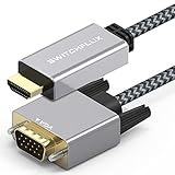 SWITCHFLUX HDMI to VGA 3.3Feet Cable Gold-Plated Video Converter Cord HDMI Male to VGA Male Unidirection Adapter Compatible for Computer Laptop PC Projector Xbox