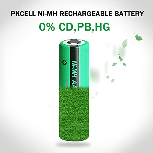 AA Batterie,2000mAh 1,2V NiMH Industries Batterie Wiederaufladbar Flat Top Akkus,4 Stück,PKCELL – Bild 4