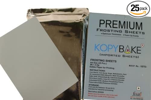 A4 SIZE ICING SHEETS FOR EDIBLE PHOTO CAKE PRINTER (25 SHEETS)