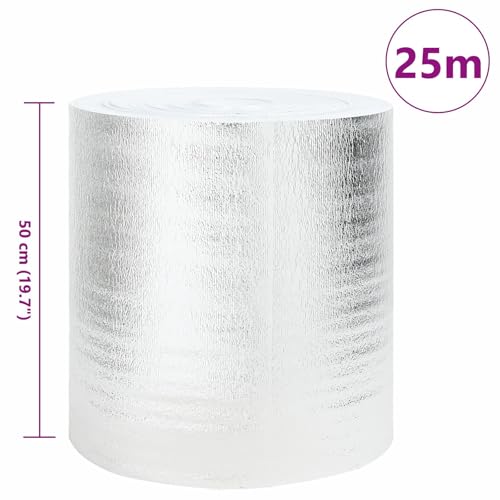 vidaXL Reflective Heating Radiator Reflector Roll in Silver Aluminum 0.5 X 82.0 ft for Improved Indoor Energy Efficiency Living Room Bedroom Solutions Solution Material Booster Accessories Heat - Thumbnail 6