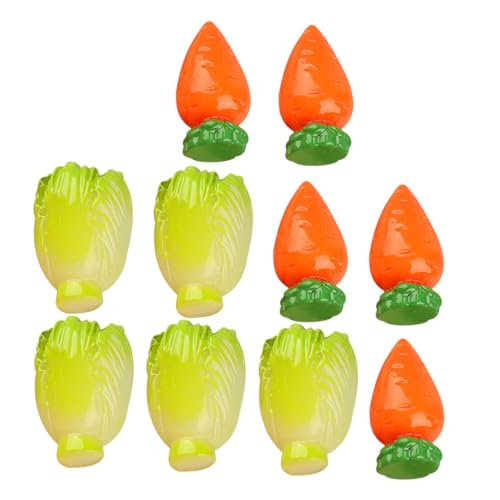 Tofficu 10個 リアルな野菜モデル 菜 人参各 耐色褪せ樹脂製 フェイク野菜ディスプレイ用 店舗 キッチン装飾 写真撮影小道具 コンパクト軽量