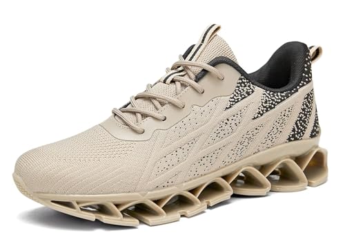 Mens Running Shoes Casual Sport Athletic Fashion Walking Sneakers Lace up Blade Non Slip Breathable Mesh