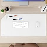 GORILLA GRIP Desk Mat, Non Slip and Heat Resistant Mouse Pad, Soft PU Leather Pads, Dual Sided Blotter, Desktop Protector Covers for Home Office Keyboard Laptop Computer and Writing, 35.4x17, White