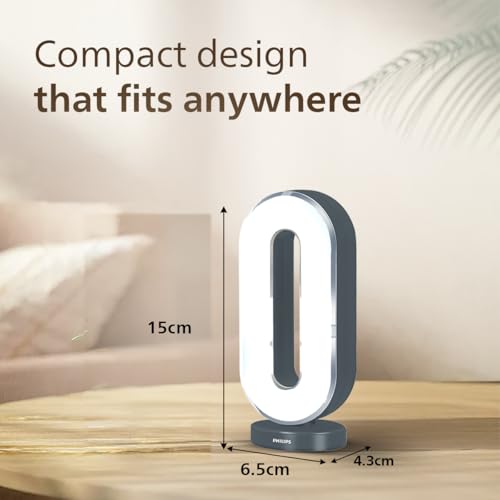 Image of PHILIPS 6W Rover Mini Rechargeable LED Emergency Light | 450 Lumens | 1500mAh Battery | Type-C Fast Charging | 2 Brightness Modes | Up to 1.5H Backup | Compact & Portable Design | Grey, Pack of 1