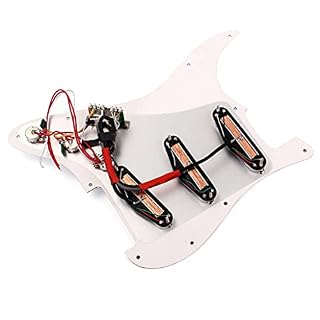Alnicov Pickguard précâblé à 3 couches pour guitare électrique Strat Blanc - Les Beatles, Paul McCartney, John Lennon, RIngo Starr, George Harrison Alnicov Pickguard précâblé à 3 couches pour guitare électrique Strat Blanc – Image 5