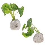 ledmomo 車用ミニチュア鉢植え人工植物 ダッシュボード装飾フェイクプラント 車内インテリアとデスクトップ飾り用 2個セット