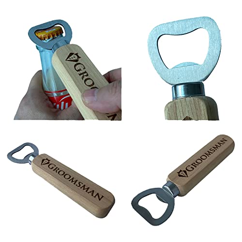 Pongs Set Of 10 Wooden Bottle Opener Cap Opener, Groomsmen Gift, Best Man Gift, Wedding Gift, Wedding Favors (9 Groomsman And 1 Best Man) #TOP1