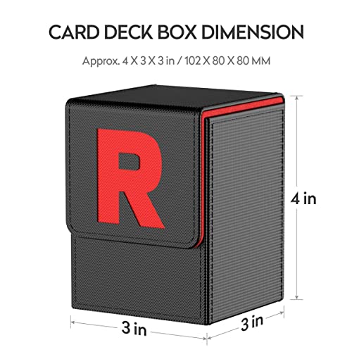 Joyhood Card Deck Box For Ptcg Cards [Team Rocket] Mtg Trading Card Holder With 2 Dividers Per Card Storage Box, Large Size Fits 100+ Tcg Cards #TOP5