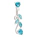 coromose Navel Ring Belly Rhinestone Button Bar Heart Body Piercing Jewelry Steel