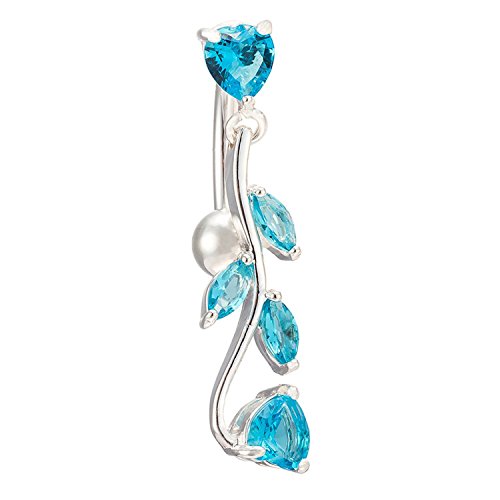 coromose Navel Ring Belly Rhinestone Button Bar Heart Body Piercing Jewelry Steel