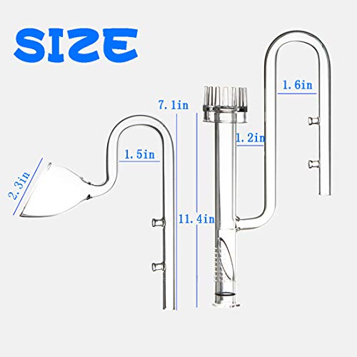 Image of Hamiledyi Aquarium Glass Lily Pipe Set Lily Surface Skimmer Inflow and Lily Outflow for Aquarium Filter Tubing Freshwater Fish Planted Aquarium Tank