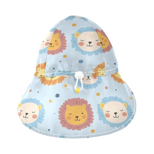 Childish Cute Lines Blue Cartoon Infant Toddler & Kids Beach Hat Boys Beach Caps Baby Girls' UPF 50+ Adjustable Traveling Camping3