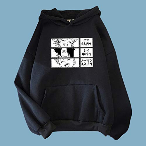 Novo moletom com capuz de manga The Promised Neverland Emma Norman Ray Cosplay Anime pulôver com cap