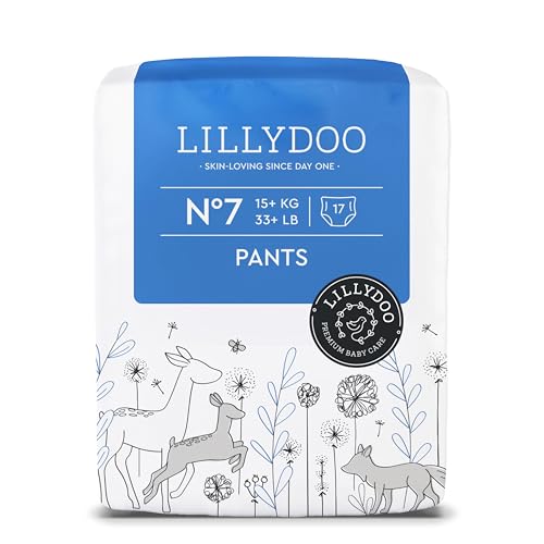 LILLYDOO - Couches-culottes Bébé, Taille 7 (15+ kg), 17 pièces, Ultra-Douces et Anti-fuites, sans Parfum et Lotion pour les peaux sensibles, Testées...
