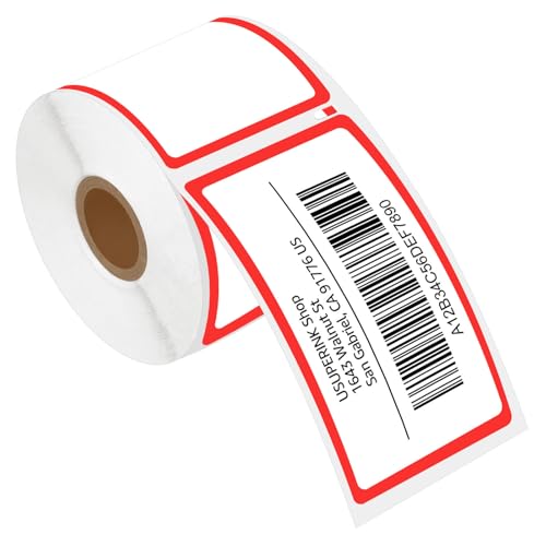 USUPERINK 1 Roll (300 Labels/roll) Compatible for Dymo LabelWriter 30344 2-5/16'' x 4'' Red Border Mailing Shipping Address Barcodes Labels [NOT FIT 550 & 5XL]