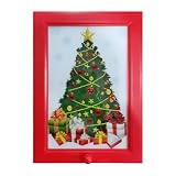 ZoraYorce Dispenser di caramelle 2 in 1 con cornice, montaggio a parete, spuntino creativo, ideale per compleanni e Natale (albero di Natale)