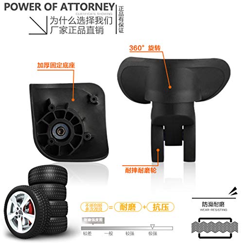 Luggage Wheel,Luggage Suitcase Wheels, 360 Degree Swivel Luggage Mute Wheel Suitcase Replacement Repair Wheels Parts Spinner (W153#)3