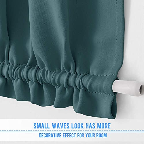 Nicetown Blackout Side Window Curtain, French Door Sidelight Front Entry Way Thermal Insulated Door Window Blinds Shades Curtain Panel Drape, 1 Panel, 25W By 72L Inches, Sea Teal #TOP1