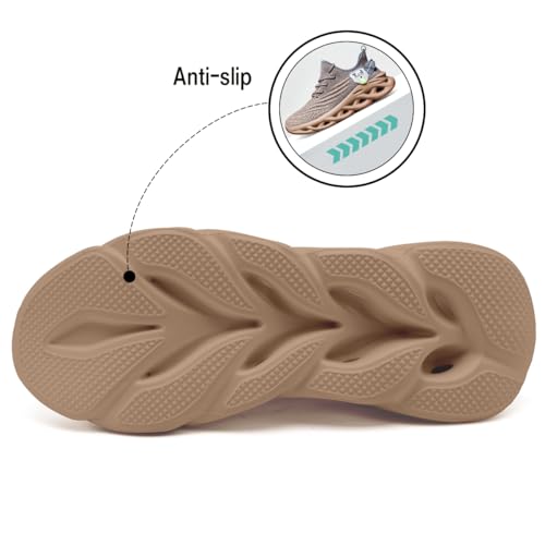 Men Running Shoes Men's Tennis Shoes Lightweight Breathable Fashion Sneakers Non Slip Workout Gym Shoe for Running Brown Size US 113