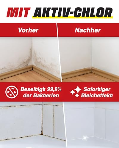 VEXIL Profi Schimmelentferner für Wand, Bad, Fliesen, Fugen & mehr – mit AKTIV-CHLOR und HAFTEFFEKT...