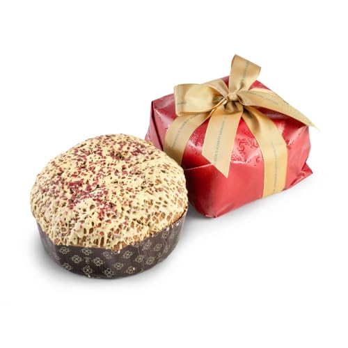 Panettone artesano T'a Milano con frambuesas y crema de pistacho, cubierto de chocolate blanco - 750 g