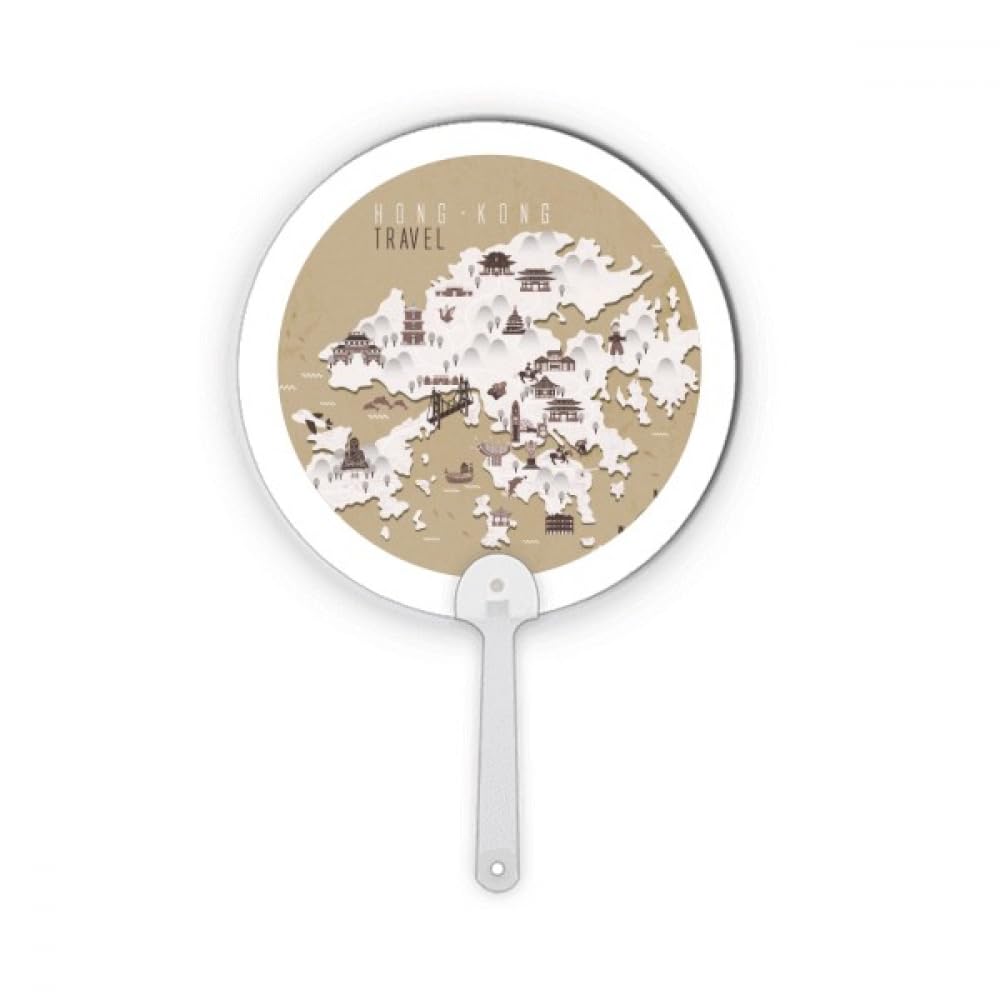 Carte de Hong Kong ronde plastique : objet déco artisanal aux finitions soignées