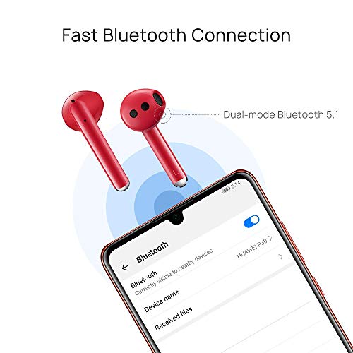 Image of HUAWEI FreeBuds 3 (Red, Active Noise Cancellation, Ultra Low Latency, Kirin A1, Booming Bass,Anti Jamming, Bone Sensor, Instant & Easy Pairing, Smart Charging)