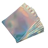 Hoement 100個 キッチン収納 箔マイラーバッグ 箔ラッパーツールバッグ ジッパー アルミホイル 保冷ポーチ 柿渋ハッスイ米袋 プラスチック ジュエリー 保冷バッグ ミニ 片面透明バリアタ