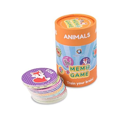 Juego de Memoria Educativo ambarscience Memo Games Animales en inglés Cover