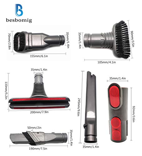 Staubsaugerbürsten Ersatz für besbomig Staubsauger V6-V10 6 Stück Zubehör Sets