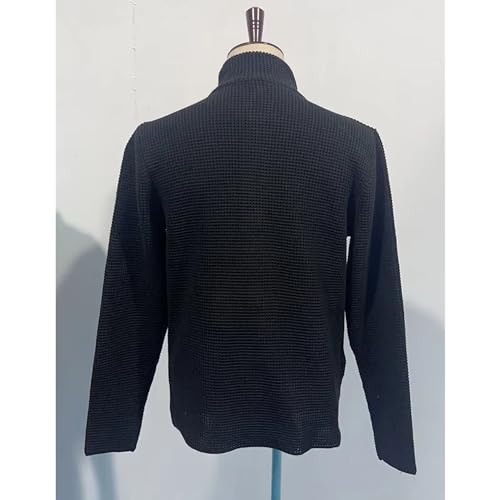 Men's Cardigan Sweater Slim Fit Stand Collar Cardigan Outerwear Casual Knitted Button Down Sweater with Pockets3