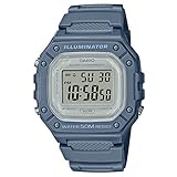 CASIO カシオ W-218HC くすみカラー スモーキーカラー ニュアンスカラー 薄型 軽量 防水 スクエア デジタル 四角 メンズ レディース キッズ チープカシオ (くすみブルー)