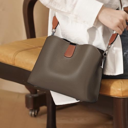 FOXLOVER Crossbody Bags for Women Zip Cell Phone Leather Handbag with Colored Shoulder Strap4