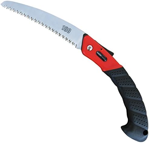 TABOR TOOLS TTS25E Folding Saw with 20cm Curved Blade and Rugged Grip Handle, Hand Saw for Pruning Trees, Trimming Branches, Camping, Clearing Forest Trails