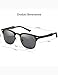 Dollger Classic Semi-Rimless Frame Retro Brand Polarized Sunglasses for Men and Women UV 400 Protection, Black Lens+black Frame, One Size