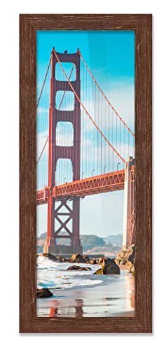 14X38 Frame Brown Distressed Barnwood Picture Frame | Rustic Photo Frame Includes Uv Acrylic Shatter Guard Front, Acid Free Foam Backing Board, Hanging Hardware Wood Wall Frames For Family Photos | No #TOP16