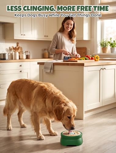 Dog Lick Bowl with Ball: ORDORA 2-in-1 Slow Feeder Dog Licking Bowl for Liquid & Thick Treat (Yogurt, Bone Broth & Supplements) - Anxiety Relief Dog Enrichment Lick Toys for Large Medium Small Dogs — view 6