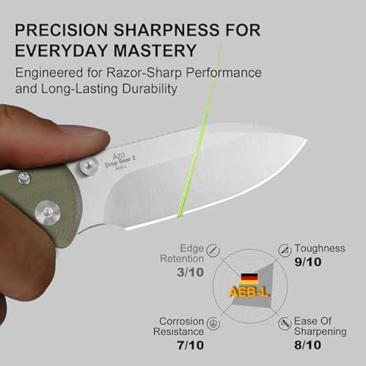 Kizer Drop Bear 2 Drop Point and Clip Point Folding Knives Bundle, V3619.2CD2 and V3619.2CC1