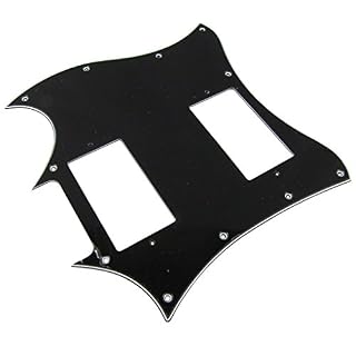 IKN 1 pickguard de remplacement 3 plis 11 trous pour guitare style SG, noir/blanc/noir - Les Beatles, Paul McCartney, John Lennon, RIngo Starr, George Harrison IKN 1 pickguard de remplacement 3 plis 11 trous pour guitare style SG, noir/blanc/noir – Image 3