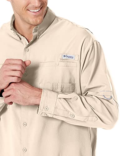 Columbia Camisa masculina de manga comprida PFG Tamiami II, proteção solar FPS 40, tecido absorvente