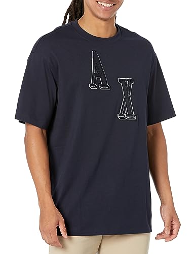 A｜X ARMANI EXCHANGE Men's Collegiate Capsule Heavy Cotton Jersey Patch Letters Jumper
