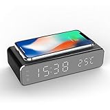 Pantalla LED grande: el reloj despertador de carga LED le mostrará la hora (12/24 horas), la fecha y la temperatura (° C / ° F) directamente. Con sensor de temperatura, puede controlar la temperatura en la habitación, el dormitorio o la sala de estar de los niños.