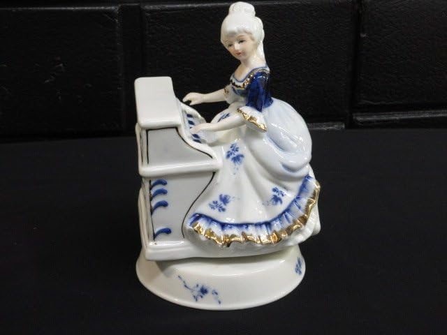 オルゴール ピアノを弾く少女 「ラブストーリー」昭和レトロ 陶器