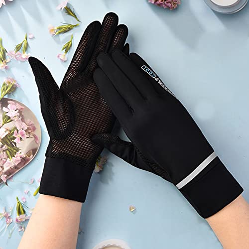 PALAY® Women Riding Gloves Hand Gloves for Bike, Black Hand Gloves for Sun Protection, UV Protection Summer Cooling Mesh Breathable Gloves for Women Cycling Fishing - UPF 50+, Non-Slip, Silk 6 41PjwCUN2fL