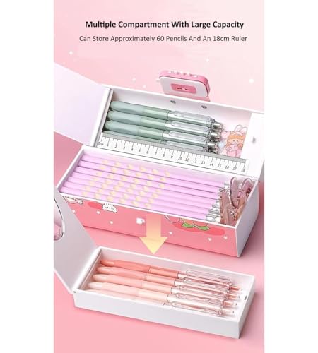 Image of New Cartoon Theme Pencil Box with Push Pull Eraser Set for Kids | Suitcase Style Password Lock Stationery Organizer | School Supplies Gift Combo for Boys & Girls (Dark Space-APB PENCHIL BOX NEW)