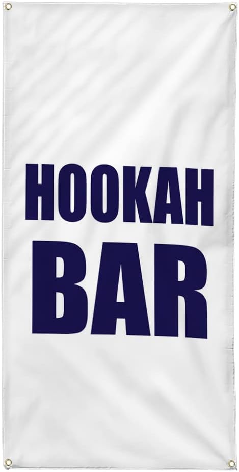 Vertical Vinyl Banner Multiple Sizes Hookah Bar Promotion Business Restaurant and Food Outdoor Weatherproof Industrial Yard Signs 4 Grommets 40x16Inches