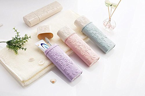 Miniatura 2 de WOIWO 2PCS un contenedor de cepillo de dientes portátil simple y elegante de viaje