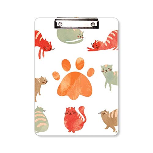 Porte-documents chat A4 avec motifs pattes mignonnes et fermeture sécurisée