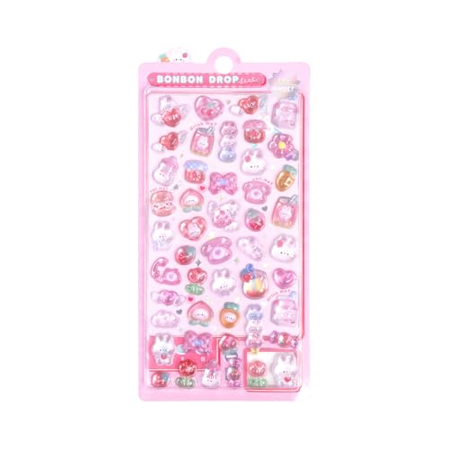 ぷくぷく ぷっくりシール 立体 1/3/6枚セット 動物 キャラクター 3D かわいい スクイーズ ステッカー ふわふわ もちもち 立体ステッカー 子供 大人用 手帳 手芸用品 デコレーション 手帳・携帯ケース・DIY用 (F)