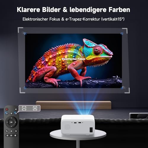 Mini Beamer,VISULAPEX V3PRO Klein Beamer P2P 5G WiFi 12000LM 1080P Unterstützt Mini Projektor Outdoor, Video Projektor für Handy Phone, 50% Zoom Kompatibel mit TV Stick/X-Box/Laptop – Bild 3